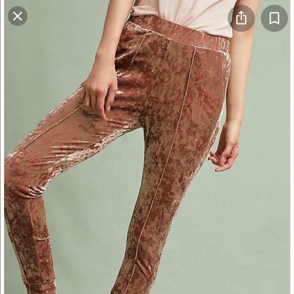 Anthro Crushed Velvet pants - Picture 3 of 9